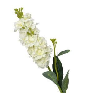 Single Delphinium Cream Faux Stem 66cm